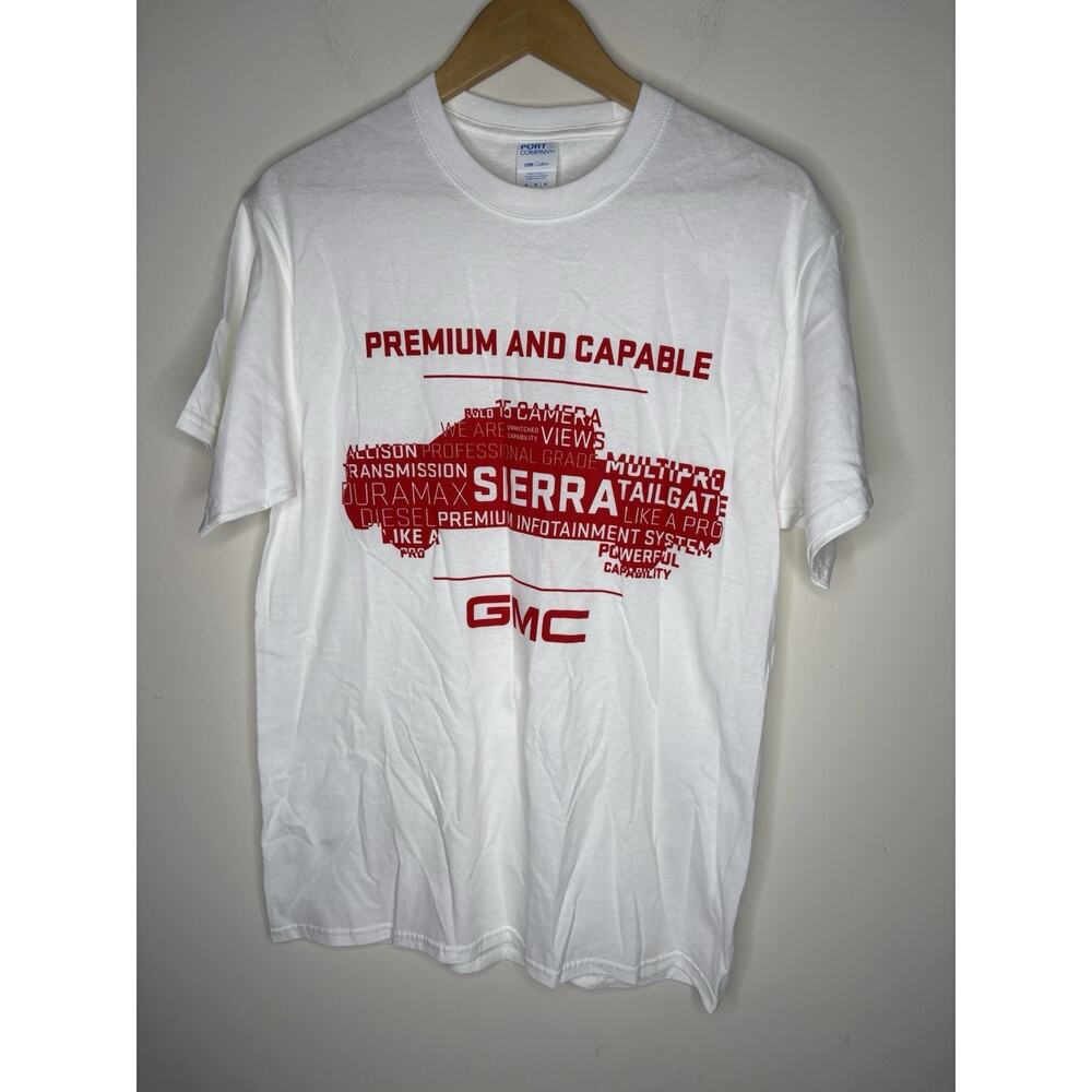 GMC Truck T Shirt Mens Size M SIERRA Graphic White Tee Premium and Capable